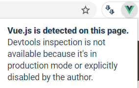 Vue.js is detected on this page.Devtools inspection is not available because it's in production mode or explicitly disabled by the author.
